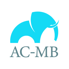 logo de la société AC-MB représentant un éléphant bleu